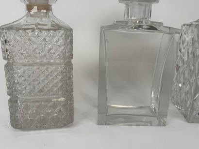 Three crystal and molded and pressed glass...