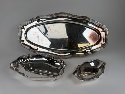 Silver-plated metal lot including :
- a large...
