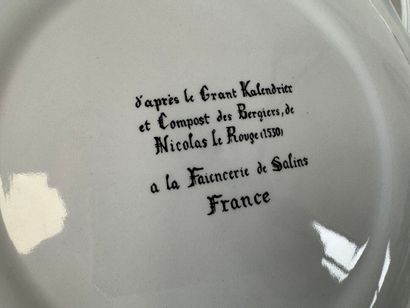 Faïencerie de SALINS.
Series of 10 polychrome...