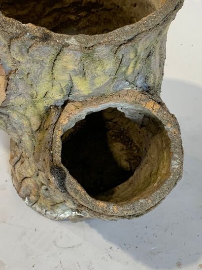 Reconstituted stone planter forming a tree...