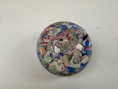 Sulfide paperweight ball in molded glass...