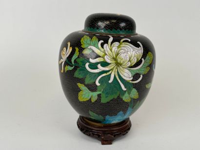 ASIA, 20th C. Cloisonné and enameled brass...
