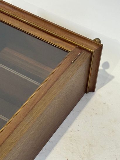 Wall-mounted display case in molded wood...