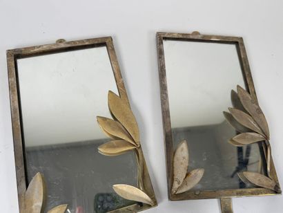 Pair of rectangular metal wall-mounted reflector...