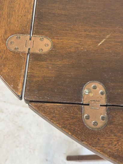 Stained wood marine table with removable...