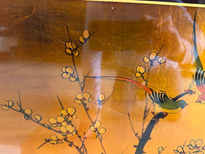 Vietnamese lacquerware decorated with branching...