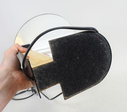 Modernist lamp in brass and black lacquered...