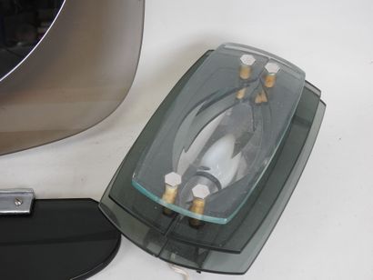 Glass and smoked glass bathroom set, including...