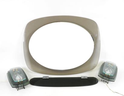 Glass and smoked glass bathroom set, including...