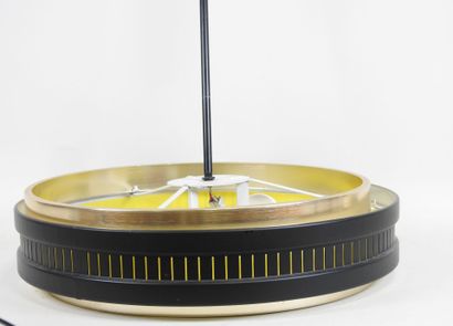 Circular hanging lamp in gilded metal, black,...