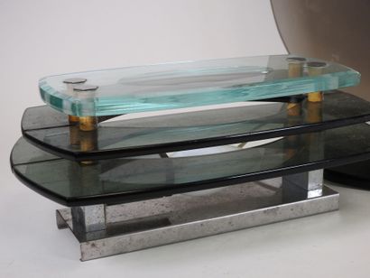 Glass and smoked glass bathroom set, including...