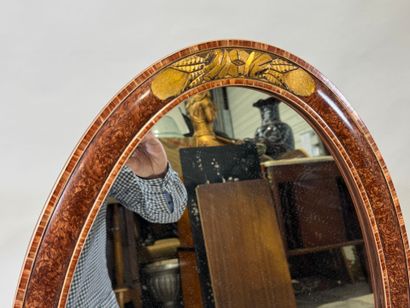Molded wood mirror with gold highlights and...