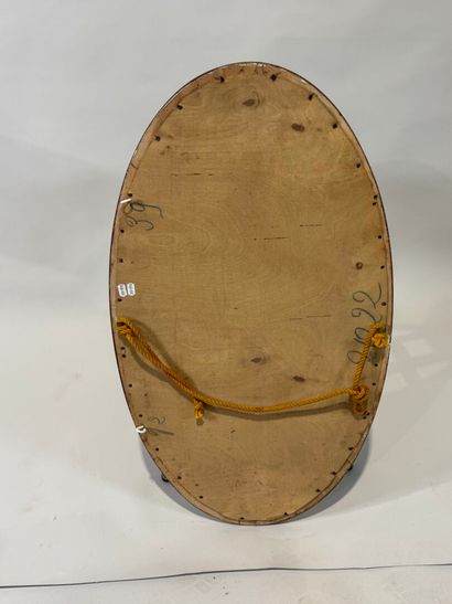Molded wood mirror with gold highlights and...