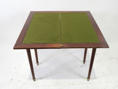 Game table in wood and rosewood veneer, the...