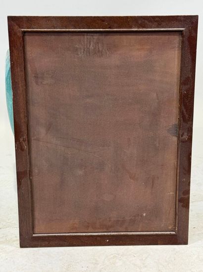 Rectangular mirror in stained wood. 
60 x...