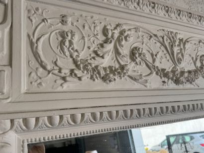 Large lacquered and carved wood trumeau with...