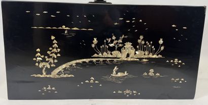 ASIA XXth.
Lacquered rectangular panel with...