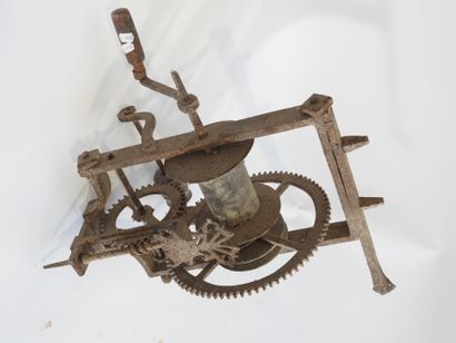Wrought-iron gear mechanism, probably a spindle-turner.
Late...