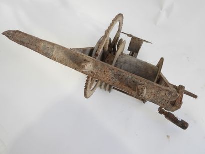 Wrought-iron gear mechanism, probably a spindle-turner.
Late...
