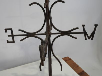 Important weathervane in welded and patinated...