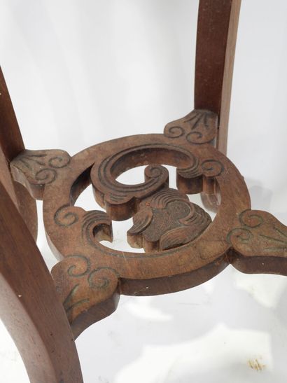 Carved wood sellette of Asian inspiration,...