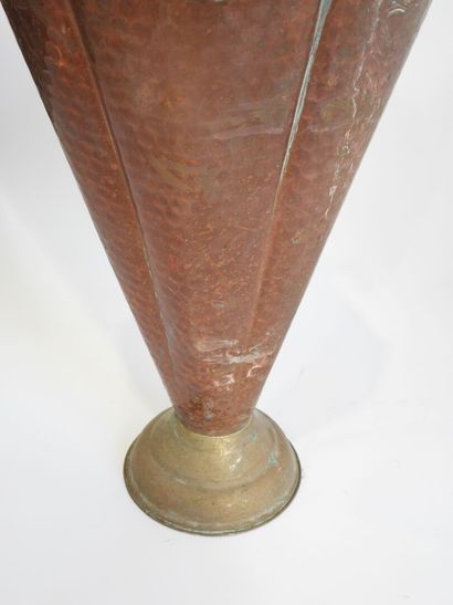 Brass and copper umbrella stand in the shape...