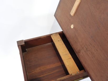 Game table in wood and rosewood veneer, the...