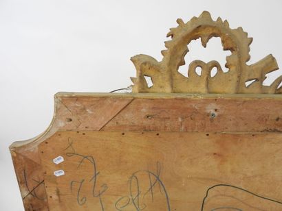 Rectangular wood and gilded stucco mirror...