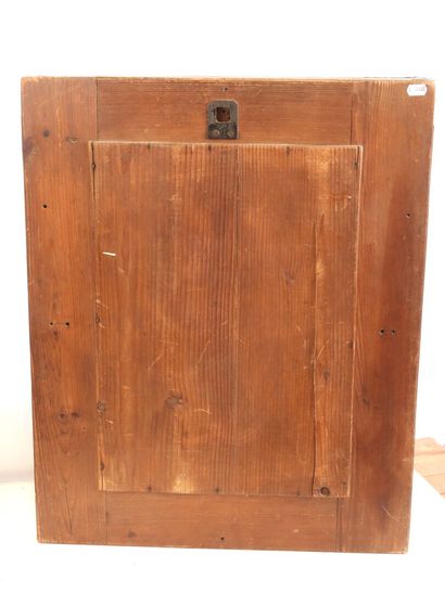 Rectangular carved wood mirror with foliate...