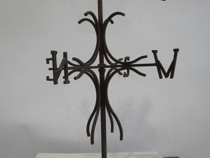 Important weathervane in welded and patinated...
