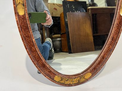 Molded wood mirror with gold highlights and...