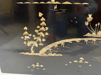 ASIA XXth.
Lacquered rectangular panel with...