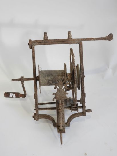 Wrought-iron gear mechanism, probably a spindle-turner.
Late...