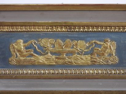 Rectangular mirror in gilded and rechambered...