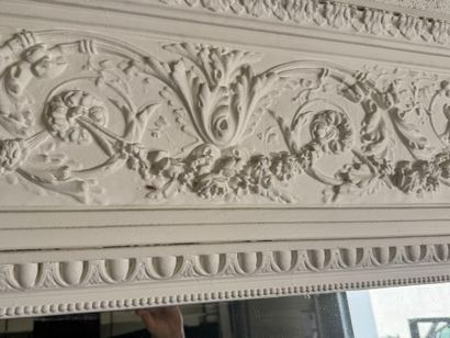 Large lacquered and carved wood trumeau with...