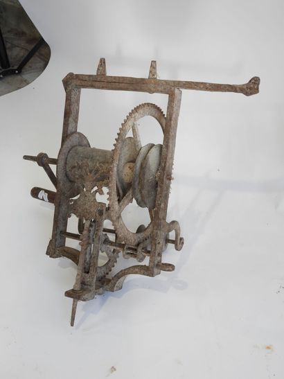 Wrought-iron gear mechanism, probably a spindle-turner.
Late...