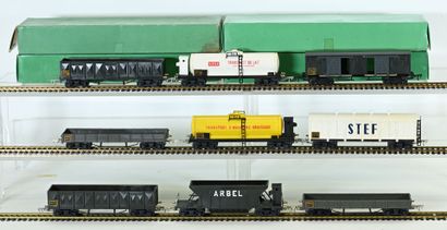 JEP, Ho, 9 wagons de marchandises double...