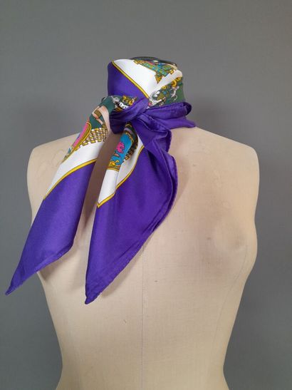 DUNHILL.
Silk twill square decorated with...