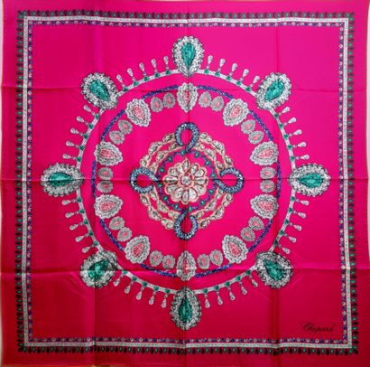 CHOPARD.
Silk twill square decorated with...