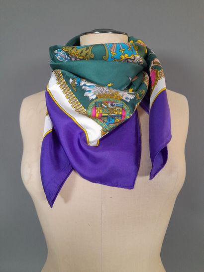DUNHILL.
Silk twill square decorated with...