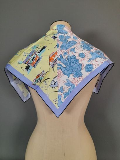 PRADA.
Silk twill square decorated with bunnies,...