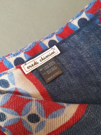 Lot including: 
- Fringed wool and silk herringbone...