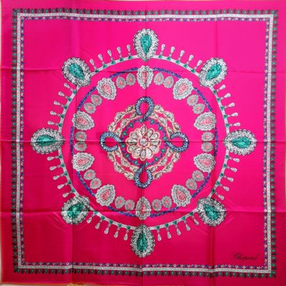 CHOPARD.
Silk twill square decorated with...