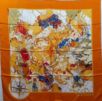 CHAMPAGNE TAITTINGER.
Silk twill square decorated...