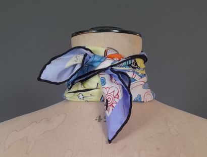 PRADA.
Silk twill square decorated with bunnies,...