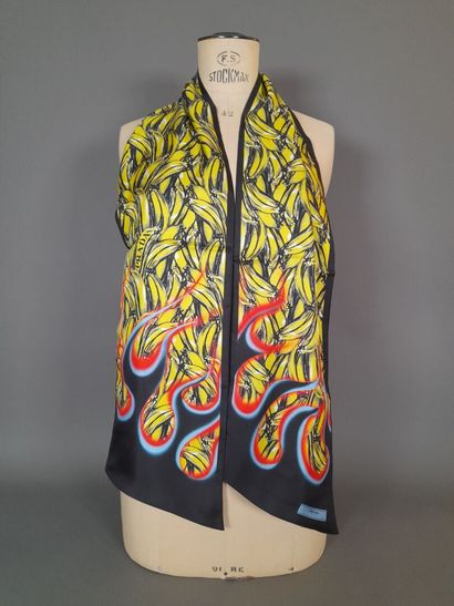 PRADA.
Silk twill scarf decorated with bananas...
