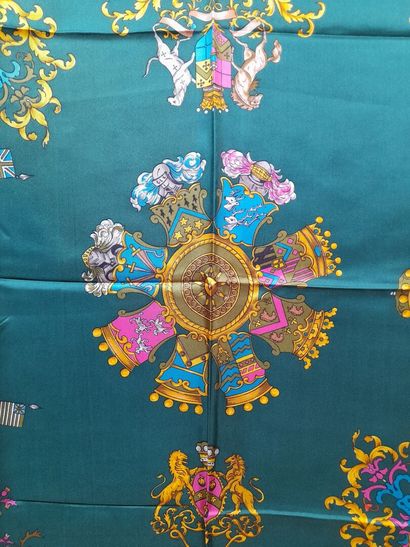 DUNHILL.
Silk twill square decorated with...