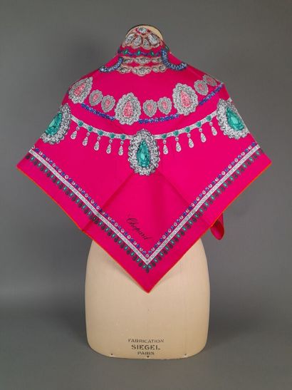 CHOPARD.
Silk twill square decorated with...