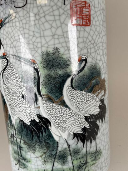 CHINA, 20th century.
Large polychrome porcelain...