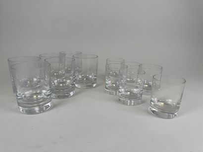 BACCARAT France.
Set of 12 crystal glasses.
H....